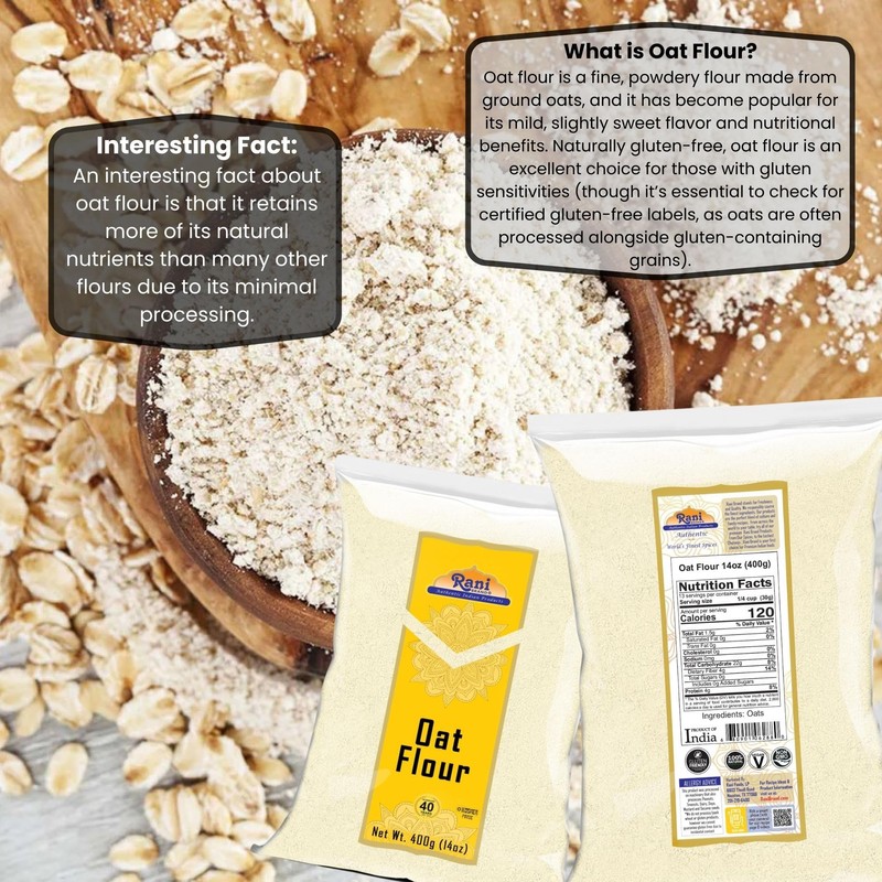 Rani Oat Flour 14oz (400g) ~ All Natural | Gluten