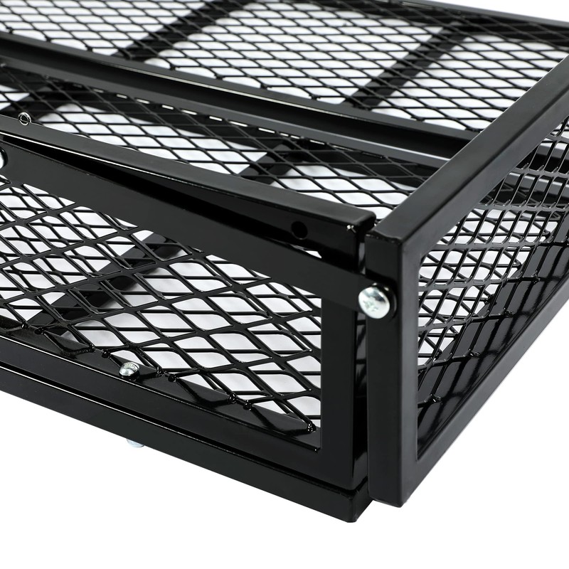 KUAFU Rear Cargo Basket Universal ATV UTV Black Steel Storage