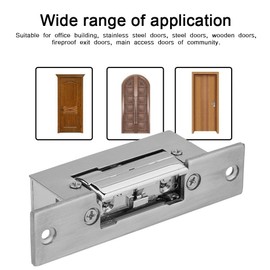 Electric Door Opener, ASHATA Adjustable Electric Door Lock DC12V Premium Door Opener, Double Release Access Control Door Opener for Office Buildings, Wooden Doors, Steel Doors