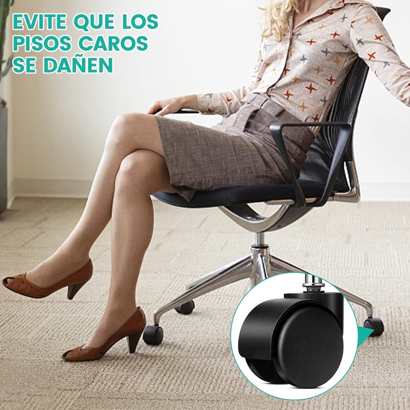 5 Piezas Ruedas para Sillas de Oficina, Boja Llantas para