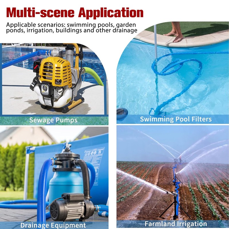 findmall 1-1/2 x 100FT Heavy Duty Pool Backwash Hose, Reinforced