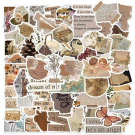 Pack of 52 vintage stickers, vintage stickers, aesthetic stickers, retro vinyl stickers, scrapbooking