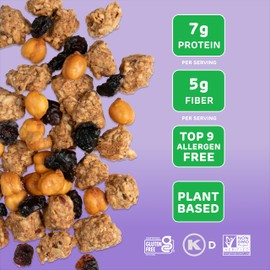 Absurd Snacks Chickpea & Granola Crunch Mix, Nut-Free, Gluten-Free, Plant-Based, Good Source of Protein & Fiber, Top-9 Allergen Free Snack Mix - 2-Pack (5 ounce, 3.5 servings) (Rosemary Sea Salt)