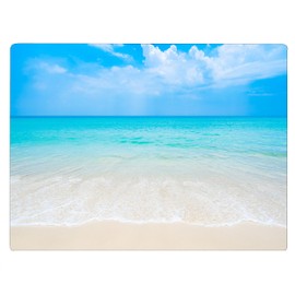 Coastal Shoreline Waves Sandy Beach Kitchen Glass Cutting Board Ocean Decorative Gift (Ocean)