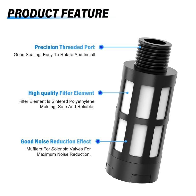 TAILONZ PNEUMATIC 1/4 Inch BSP Plastic Muffler Solenoid Valve Muffler