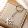 EUEAVAN Unicursal Hexagram Symbol Keyring 6-Pointed Star Key Ring Occult