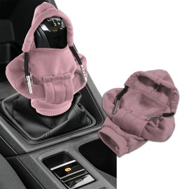 DWARFOO Car Shift Gear Cover, Fashionable Sweater Hoodie Auto Gear Shift Knob Protector, Universal Car Interior Decorations Accessories Funny Gear Shift Hoodie for Knob Cover Fits Most Cars (Pink-1)