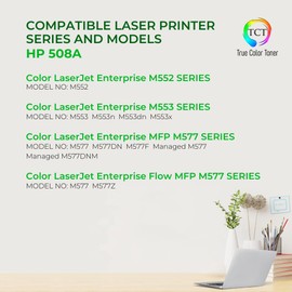 TCT Premium Compatible Toner Cartridge Replacement for HP 508A CF361A Cyan Works with HP Color Laserjet Enterprise M552, M553, Color Laserjet Enterprise MFP M577 Printers (5,000 Pages)