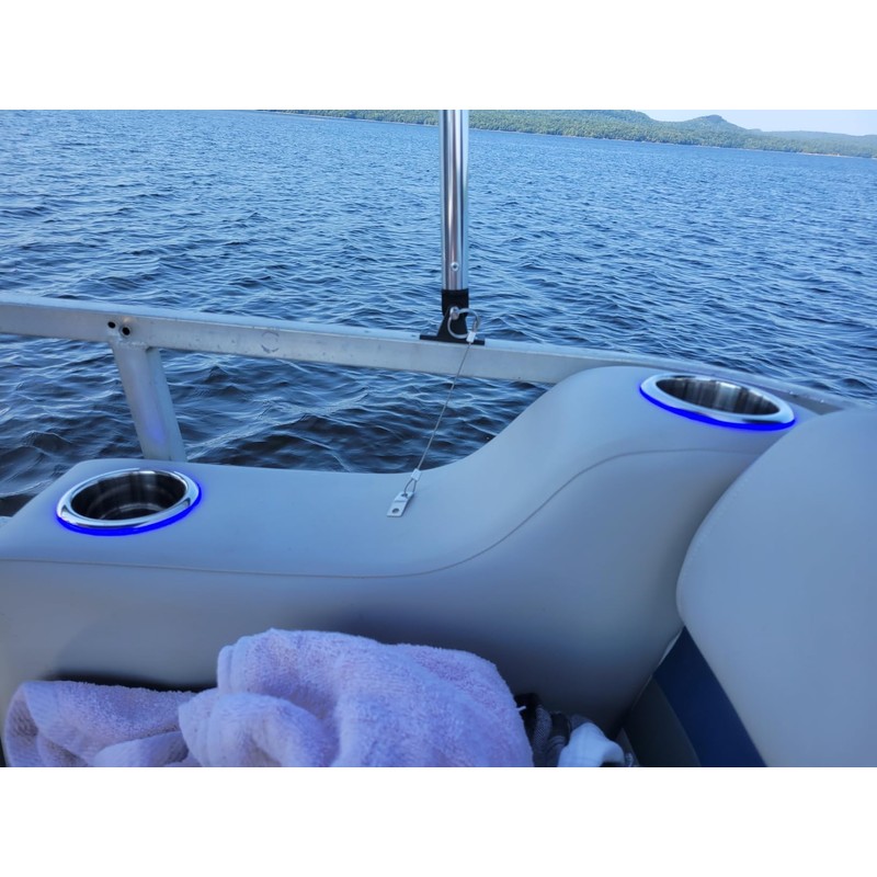 Young Marine Stainless Steel Cup Holder with Light and Drain