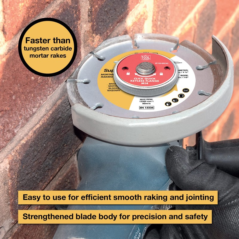 Superior Diamond Mortar Disc 115mm/4.5", Mortar Masonry Joint Raking Blade