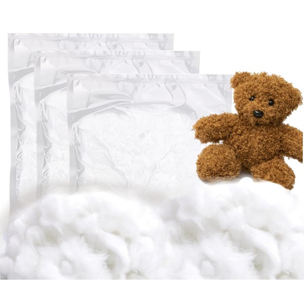 Polyester Fiberfill Stuffing for Stuffed Animals, Cotton Pillow Filling, Snow