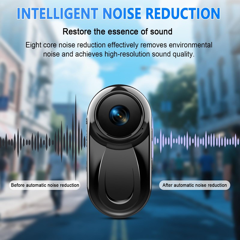 Mini Body Camera with 64GB Card, 1080P Thumb Action Camera