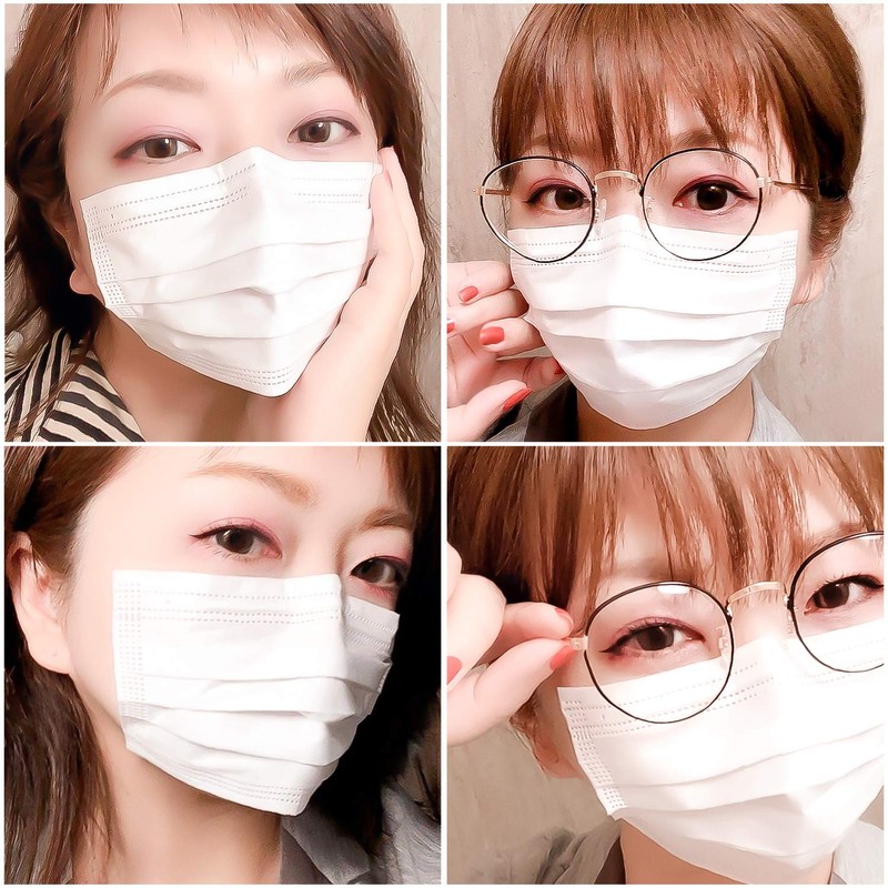 Anshinya Premium Sticking Mask (White) No Ties for Ear Pain,