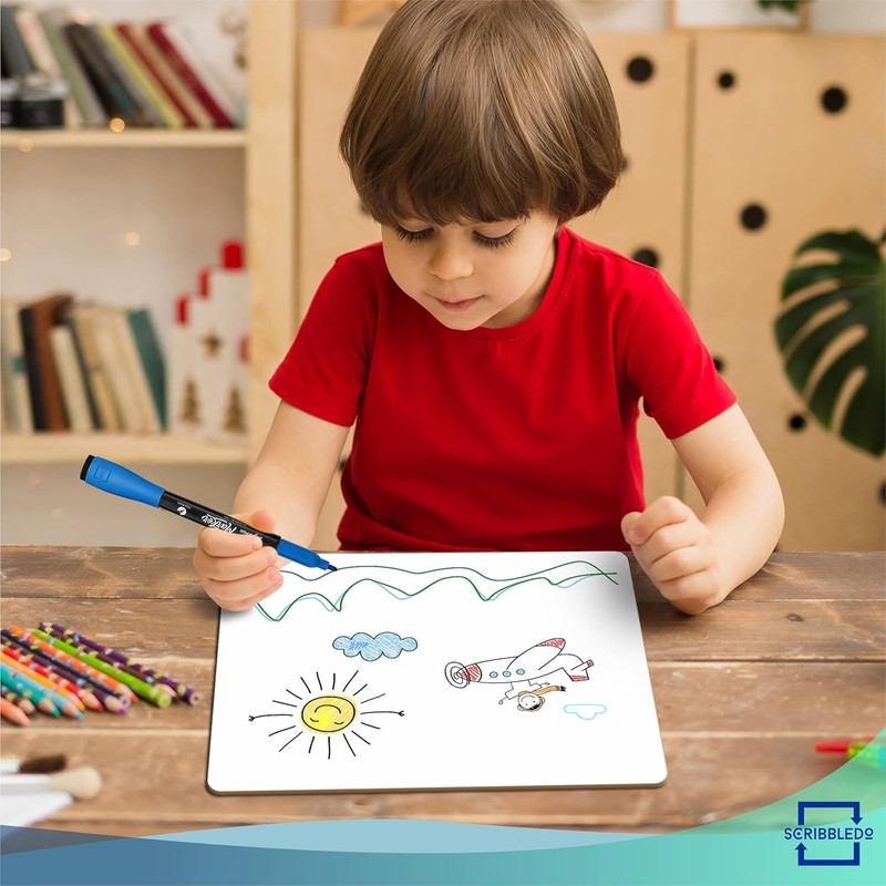 Scribbledo 24 Small White Board Dry Erase Boards Classroom Pack