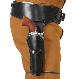 Leather Double Gun Holster - Medieval Retro Revolver Belt Case - Retro Gun Holster Western Cowboy Revolver Bag for Cosplay Cowboy Costume Revolver Accessories