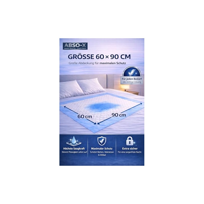 ABSO-X Ultra Bed Protector Pads 60 x 90 cm -