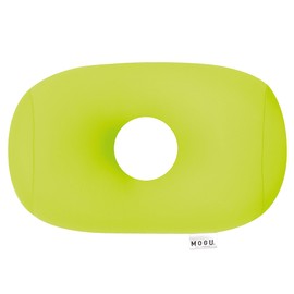 MOGU Portable Hole Pillow, Made in Japan, Bead Cushion, Hard to Flatten, Powder Beads, Small Size, Approx. 11.8 x 7.9 x 3.9 inches (30 x 20 x 10 cm), Light Green, Hand Washable, Nursing, Back Nap