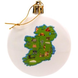 Ireland Map Ornament Irish Christmas Tree Decoration Irish Holiday Vacation Souvenir Keepsake, Made in The USA