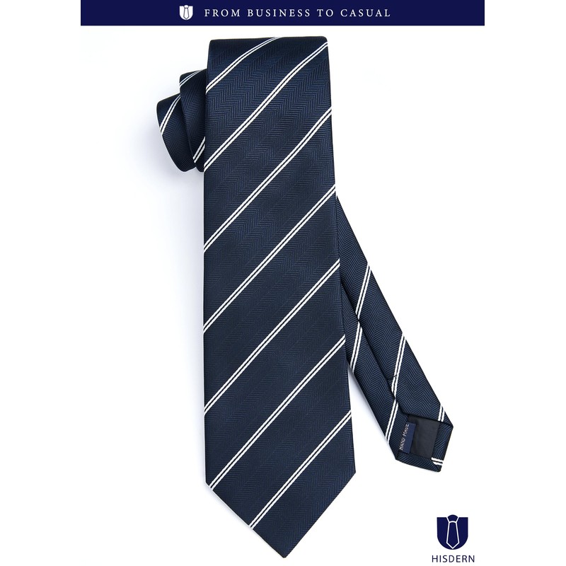 HISDERN A3-02 Washable Necktie, Chief, Clip, Set of 3, Width
