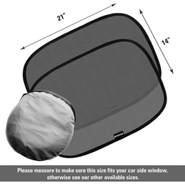 2-Piece Car Window Shades for Baby (21"x14") - Sun Shade Blocker, Cling Window Cover - Glare Shield and UV Rays Protection for Your Child - Side Window Screens for SUV- Mesh Car Window Shade