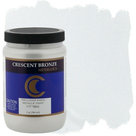 Metallic Acrylic Paint - Ready-To-Use - All-in-One Interior and Exterior Home Improvement Paint - Multiple Applications - Premium Durability - 1 Quart - Luster White
