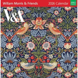 Museums & Galleries William Morris & Friends 2026 Calendar - V&A Month to View Wall Calendar UK - 2026 Wall Planner and Personal Organiser for Home and Family