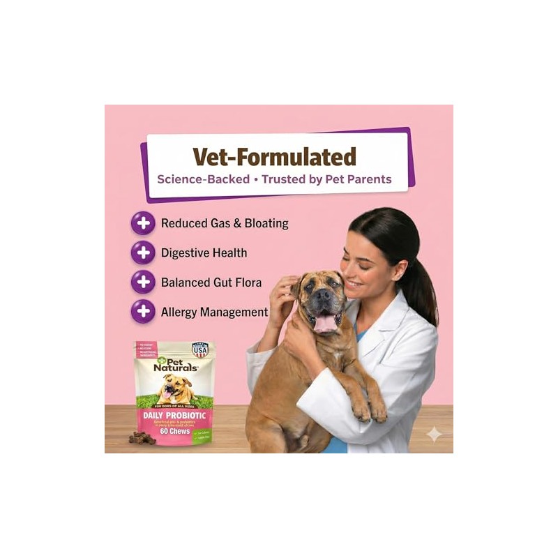 Pet Naturals Suplementos Naturales Daily Probiotics para Perros