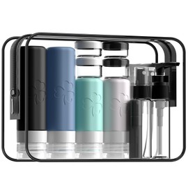 INSFIT Travel Bottles for Toiletries 23pack, TSA Approved Travel Size Toiletries, Airplane Essentials for Creams, Shampoo, Cosmetic Liquids