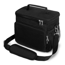 Lunch Bag, 12L Lightweight Lunch Box Lunch Cooler Leakproof Insulated, for Women/ Men/Kids, with Waterproof Zipper/Shoulder Strap for, School, Outdoor, Picnic, Work, Office (Black)