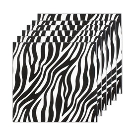 Dulousia Servilletas de cebra, servilletas desechables de papel para almuerzo, decoraciones de fiesta de cumpleaños temática safari, servilletas de bebidas impresas de animales para cumpleaños de niños, celebración de día festivo, desplegadas 13 x 13 pul