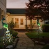 CBAXEAXM Solar Peacock Garden Stake Lights Outdoor, Waterproof Metal Glass