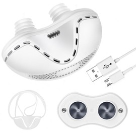 Anti Snoring Devices,Electric Stop Snoring Solution,Mini Portable Anti Snore Device,Adjustable Wind Speed Snoring Prevention for Men Women Sleep Travel,White