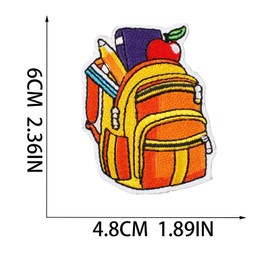 Back to School Iron On Patches - Cute Pencil, Backpack, Bus & Apple Designs Iron on/Sew on Appliqué Patches Back to School Supplies, DIY Crafts for Jeans, Jackets 4 Pack