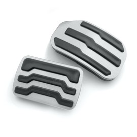 RUIANTE Compatible with Anti-Slip Non- Slip Foot Pedal Pads Aluminum Brake and Gas Accelerator Pedal Covers Auto No Drilling for Ford F150 2015 2016 2017 2018 2019 2020 (2pcs Silver)
