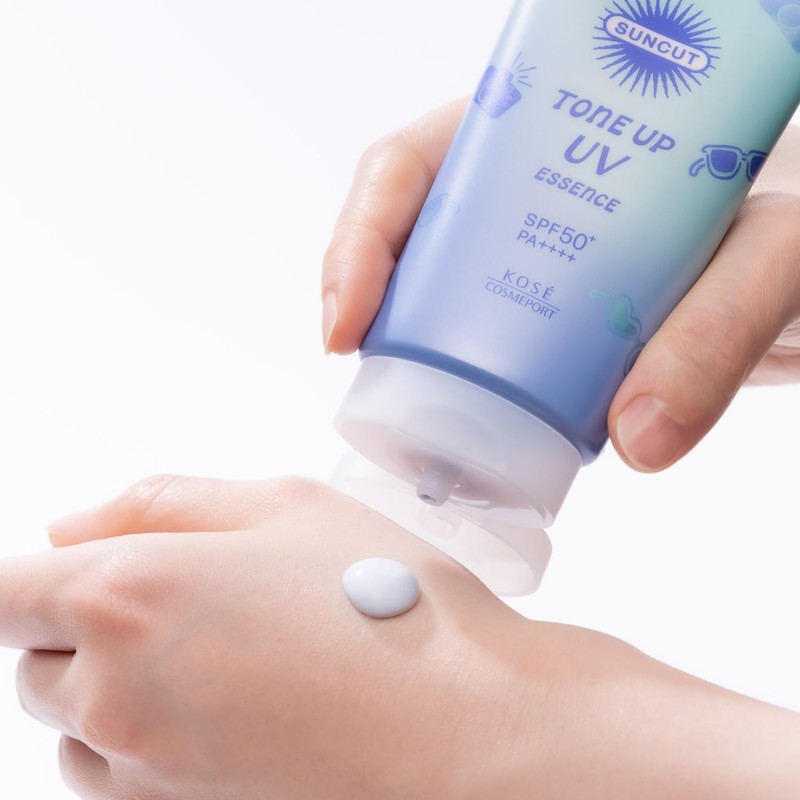 Suncut Tone Up UV Essence Snow White Blue 80g Sunscreen