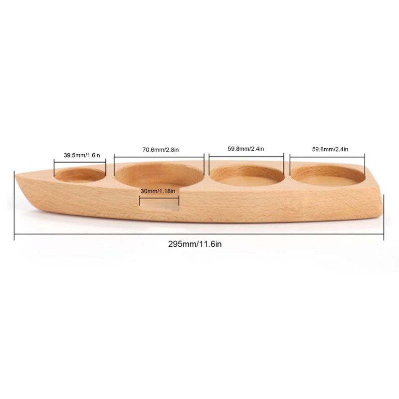 Coffee Tamper Holder Boat Shape 4 Slots Anti Slip Stable