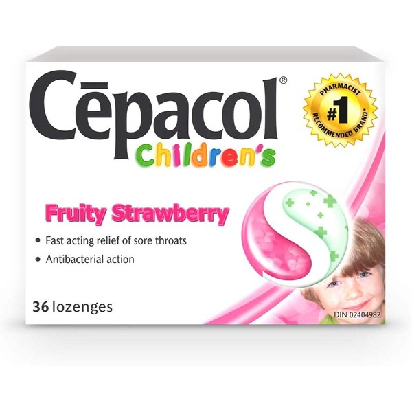 Cepacol CHILDREN'S FRUITY STRAWBERRY LOZENGES, 36EA