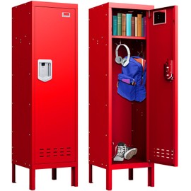 SAPITAL 54" Metal Storage Cabinet Lockable Storage Home Tall Steel Locker Cabinet with Compartmentsfor Office, Gym, School, Employees, Bedrooms, Sports Gear & Personal Belongings (Assembly Required)