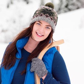 TUONYIS Pack of 2 Winter Neck Warmer Knitted Scarf, Pink-Grey Neck Scarf, Unisex Winter Neck Warmer, Windproof Winter Knitted Fleece Snood Scarf for Men and Women, Pack of 2, Unit size