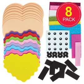 Baker Ross FX122 Love Heart Doughnut Magnet Kits - Pack of 8, Valentine's Day Foam Craft Kit for Kids