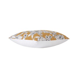 Indigo Ink - Decorative Pillow, Floral Cotton Pillow, Throw Pillows for Couch or Bed, Boho Home Decor, 20" x 20" (White Denim Collection, Yellow)