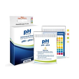 Plastic pH Test Strips, Universal Application (pH 0-14), 100 Strips | for Saliva, Soap, Urine, Food, Liquids, Water with Soil Testing, Lab Monitoring, etc.