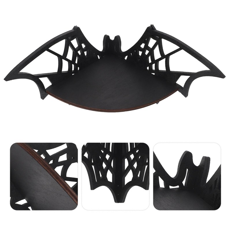Zerodeko Crystal Shelf Display: Bat Shaped Corner Shelves Wooden Wall
