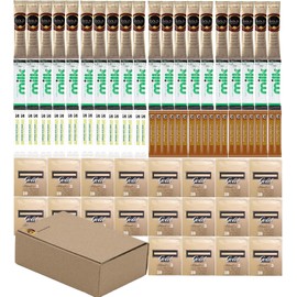 Office & Hotel Tea Coffee Sachet Set – 100 Items | Regular, Luxury & Decaf Options | AB.GROCERIES® Kit with Tea, Coffee, Sugar, Milk | Hospitality Tray, B&B, Airbnb, Office Supplies (LUXURY)