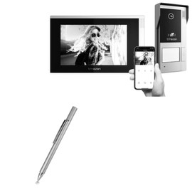 BoxWave Stylus Pen Compatible with TMEZON WiFi Video Intercom System (MZ-IP-V728TW+MZ-VDP-NE160) - FineTouch Capacitive Stylus, Super Precise Stylus Pen - Metallic Silver