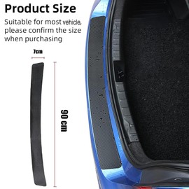 2 Pieces Car Rear Bumper Protector Guard, Anti-Scratch Carbon Fiber Trunk Door Sill Protection Strip Sticker, Universal Vehicle Trim Cover Accessories for Car, Truck, SUV, Van