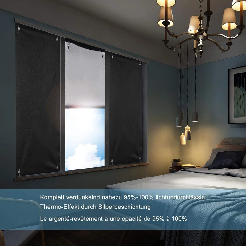 Johgee Roof Window Roller Blind, Thermal Sun Protection, Silver Coating,