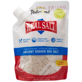 Redmond Real Sea Salt - Natural Unrefined Organic Gluten Free Kosher, 16 Ounce Pouch (1 Pack)