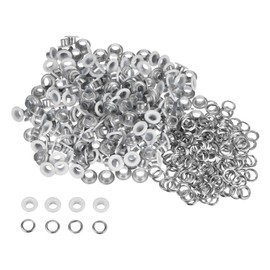 HARFINGTON 300set Grommets Kit Metal Eyelets 5mm 1/5" Hole Tiny Grommet with Washers for Shoes Clothes Belt Tag Bag Fabric Leather DIY Project, White