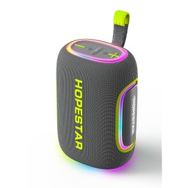 Portable Wireless Waterproof Bluetooth Speaker, 65W Output, 8000mAh Battery, RGB Lights, EQ Modes, 10M Range, TWS Connection, AUX/TF Card (Gray)